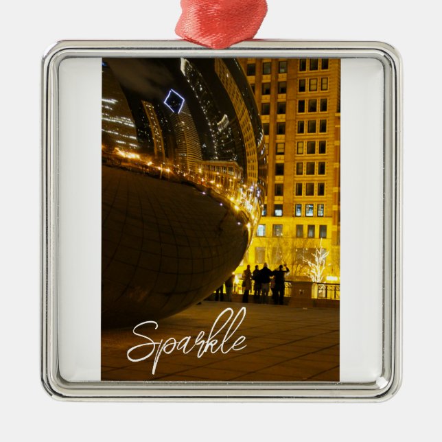 Ornamento De Metal Chicago Sparkle Ornament (Frente)