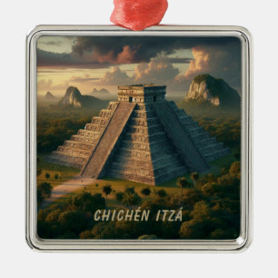 Ornamento De Metal Chichén Itzá Yucatán México Paisagem Viagem