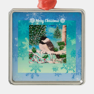 Ornamento De Metal Chickadee Chatter Natal