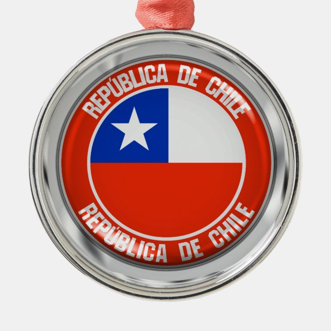 Ornamento De Metal Chile Round Emblem (Frente)