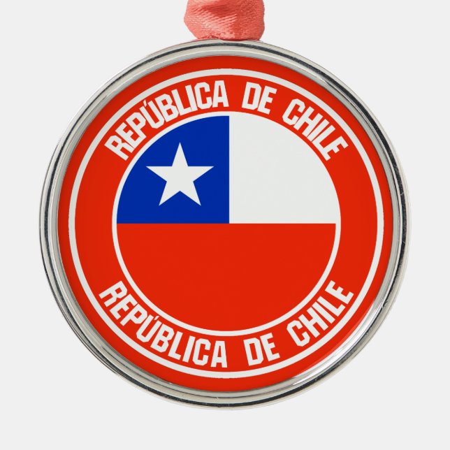 Ornamento De Metal Chile Round Emblem (Frente)
