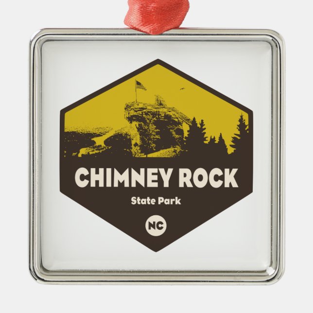 Ornamento De Metal Chimney Rock State Park, Carolina do Norte (Frente)
