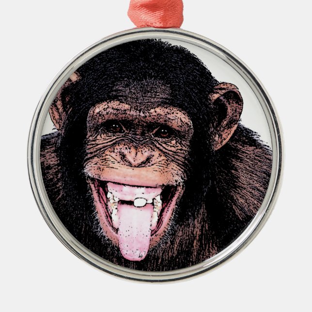 Ornamento De Metal Chimpanzé (Frente)
