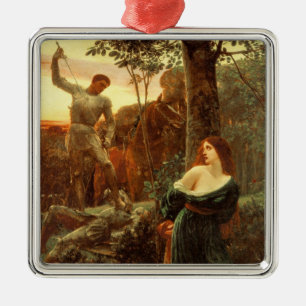 Ornamento De Metal Chivalry (por Frank Dicksee)