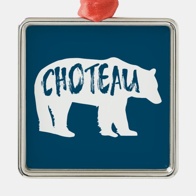 Ornamento De Metal Choteau Montana Bear (Frente)