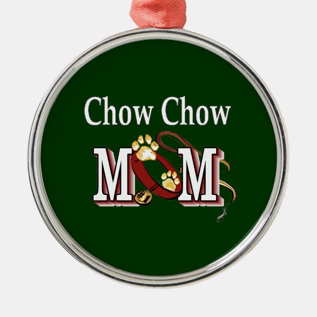 Ornamento De Metal Chow Chow Dog Mãe (Frente)