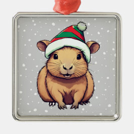 Ornamento De Metal Christmas Capybara