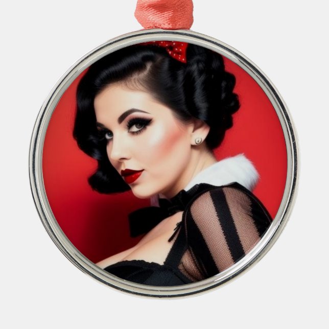 Ornamento De Metal Christmas Goth Girl Shy Holiday Ornament (Frente)