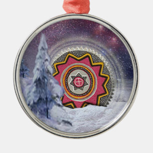 Ornamento De Metal Chumash Symbol