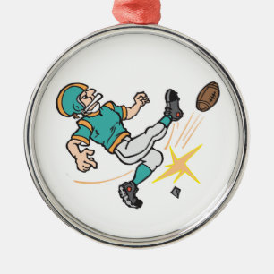 Ornamento De Metal chutando jogador de futebol