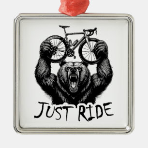 Ornamento De Metal Ciclismo Apenas Pedale Urso