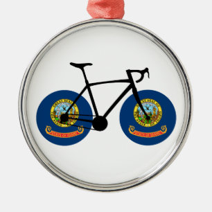 Ornamento De Metal Ciclismo da Bandeira de Idaho