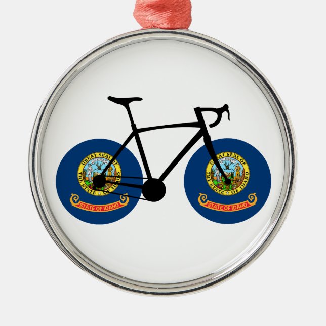 Ornamento De Metal Ciclismo da Bandeira de Idaho (Frente)