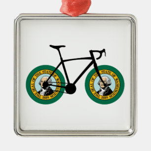 Ornamento De Metal Ciclismo da bandeira de Washington