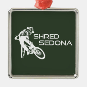 Ornamento De Metal Ciclismo de Montanha em Shred Sedona Arizona