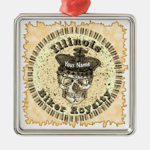 Ornamento De Metal Ciclista de Illinois