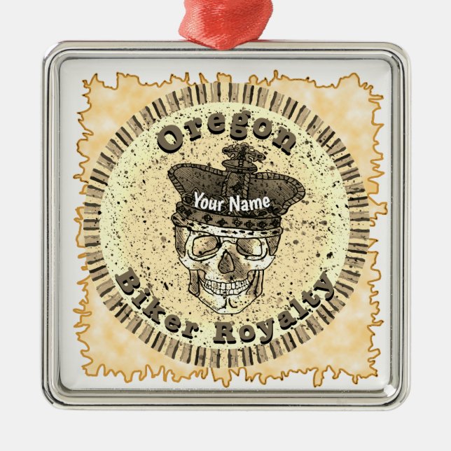 Ornamento De Metal Ciclista de Oregon  (Frente)