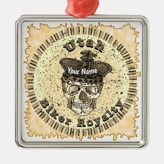 Ornamento De Metal Ciclista de Utah (Frente)
