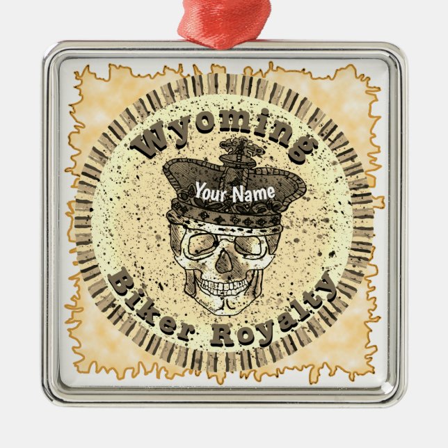 Ornamento De Metal Ciclista de Wyoming (Frente)