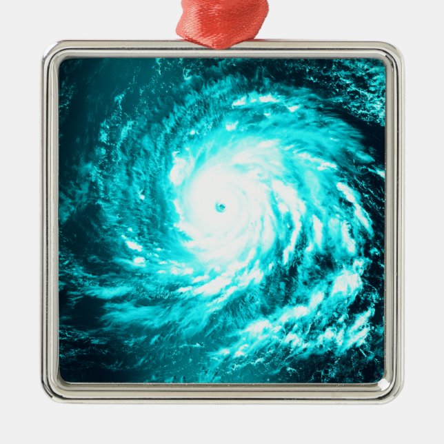 Ornamento De Metal Ciclone Azul (Frente)