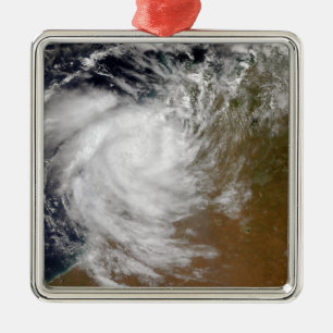 Ornamento De Metal Ciclone tropical Magda que vem em terra em Austral