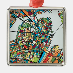 Ornamento De Metal Cidade EUA de Boston