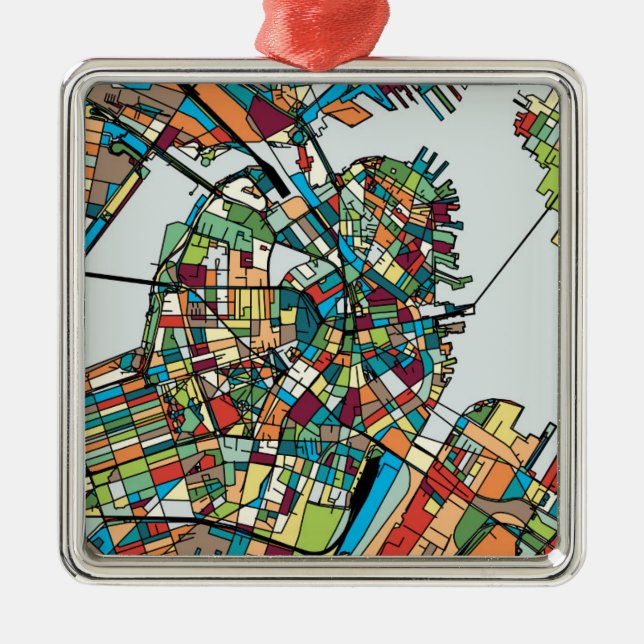 Ornamento De Metal Cidade EUA de Boston (Frente)