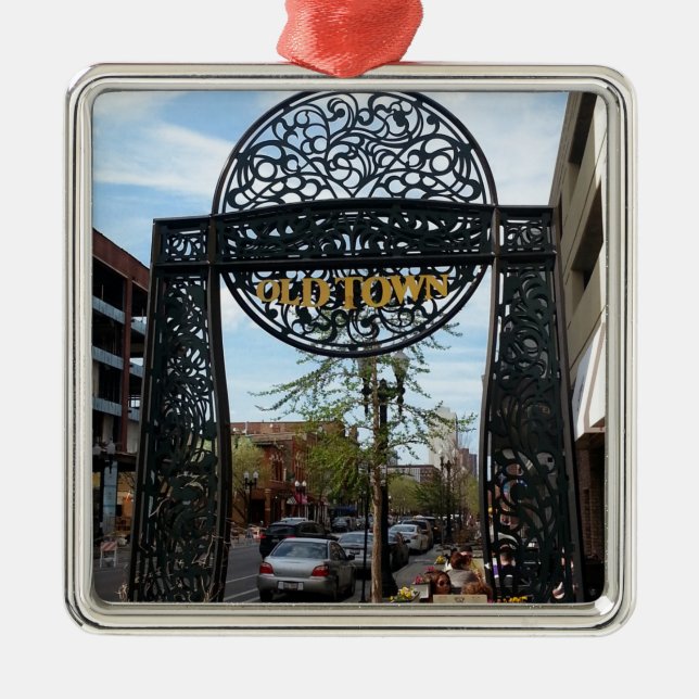 Ornamento De Metal Cidade velha Chicago (Frente)