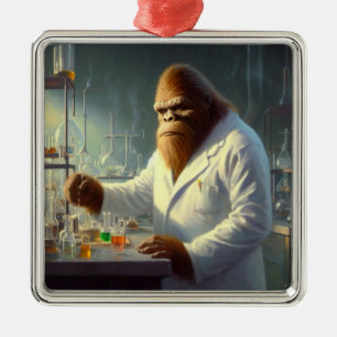 Ornamento De Metal Cientista Bigfoot