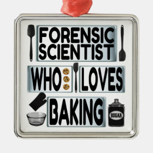 Ornamento De Metal Cientista forense ama cozinhar