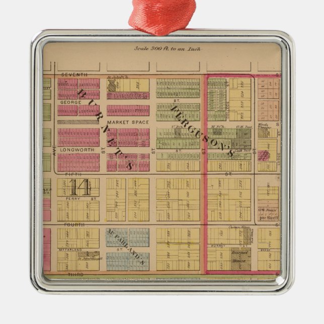 Ornamento De Metal Cincinnati, Ohio (Frente)