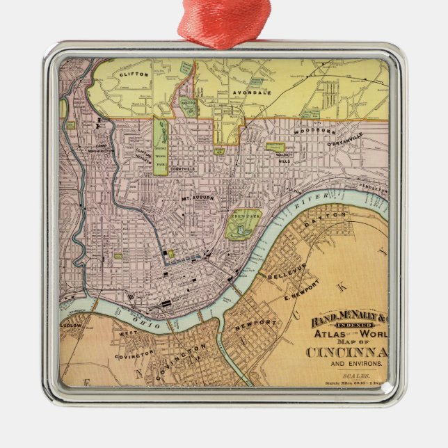 Ornamento De Metal Cincinnati, Ohio 2 (Frente)