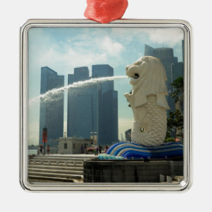 Ornamento De Metal Cingapura da Escultura do Merlion