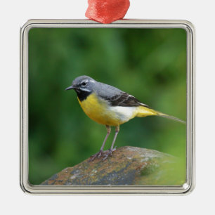 Ornamento De Metal Cinza Wagtail - pássaro