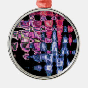 Ornamento De Metal Cinzas de Cinza Roxo bonito e Aquarelas Negras
