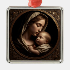 Ornamento De Metal “Circle of Light: Madonna and Child”Ornament Metal