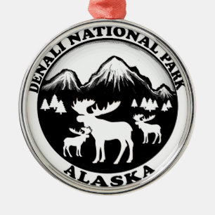 Ornamento De Metal Círculo de alce do Alasca no Parque Nacional de De