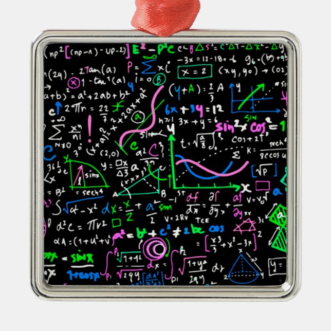 Ornamento De Metal Círculo de educação matemática linear em matemátic (Frente)