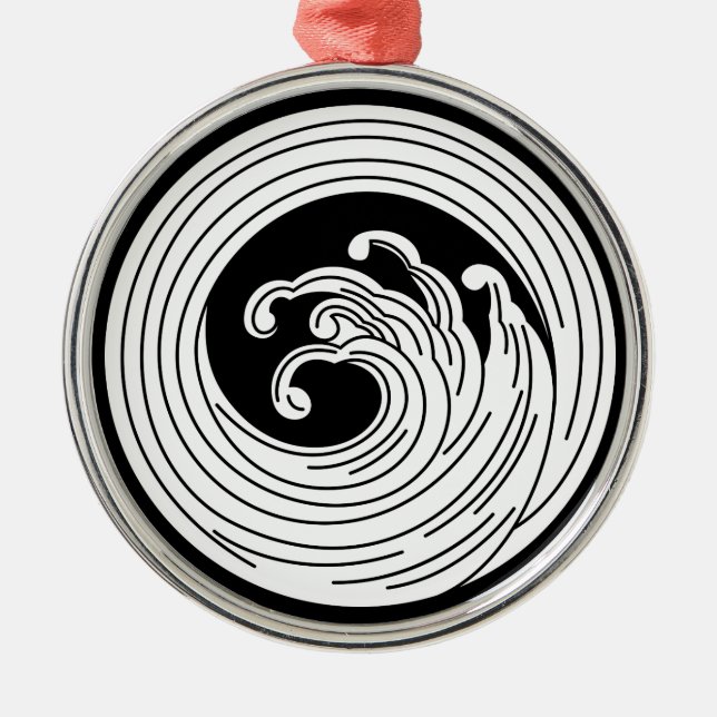 Ornamento De Metal círculo de onda em turbilhão (Frente)