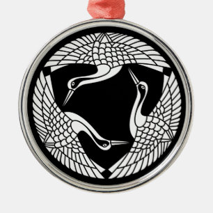 Ornamento De Metal Círculo de três grous