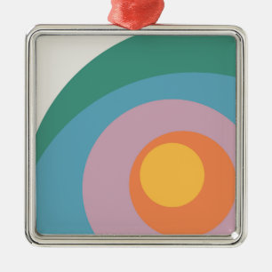 Ornamento De Metal Círculos de estilo retrô multicolorido