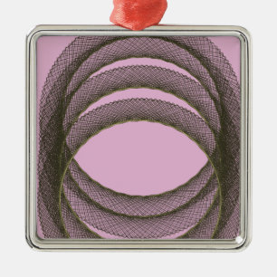Ornamento De Metal círculos de sobreposição no abstrato roxo do fu