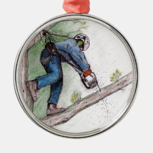 Ornamento De Metal Cirurgião Árvore Arborista Lumberjack