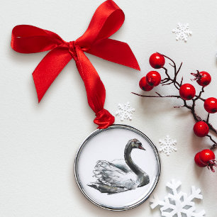 Ornamento De Metal Cisne