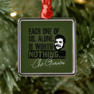 Ornamento De Metal Citação de Che Guevara - Cada um Sozinho Não Vale