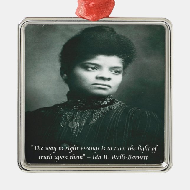 Ornamento De Metal Citação de Ida B Wells & Verdade (Frente)