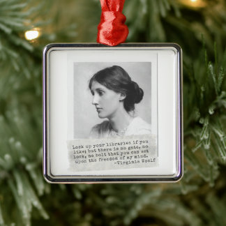 Ornamento De Metal Citação de Virginia Woolf - Ícones da História das