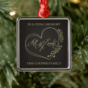 Ornamento De Metal Citação lembrosa de todos os meus amados em Dourad