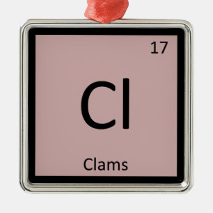 Ornamento De Metal Cl - Química de Amêijoas Símbolo da Tabela Periódi