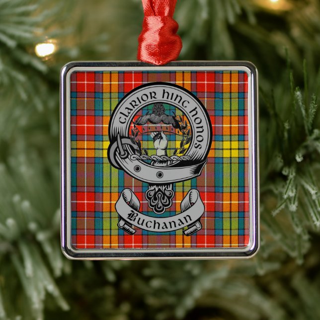 Ornamento De Metal Clan Buchanan Crest Crachá & Tartan (Árvore)